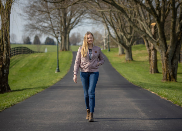 Womens' WinStar Leather Patch Quilted Jacket