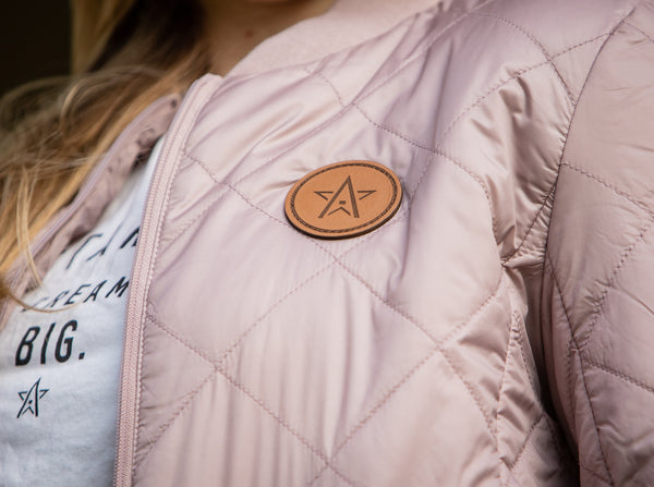 Womens' WinStar Leather Patch Quilted Jacket