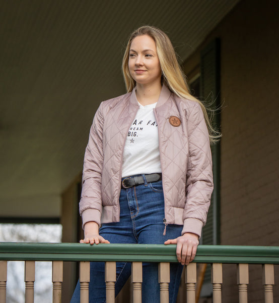 Womens' WinStar Leather Patch Quilted Jacket